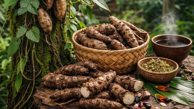 Foto 1: Mujeres en aja. Créditos FILAC | Foto 2: Imagen referencial de cosecha. Crédito: IA | Foto 3:  Aja vista desde el aire. Créditos: Armando Prado 2